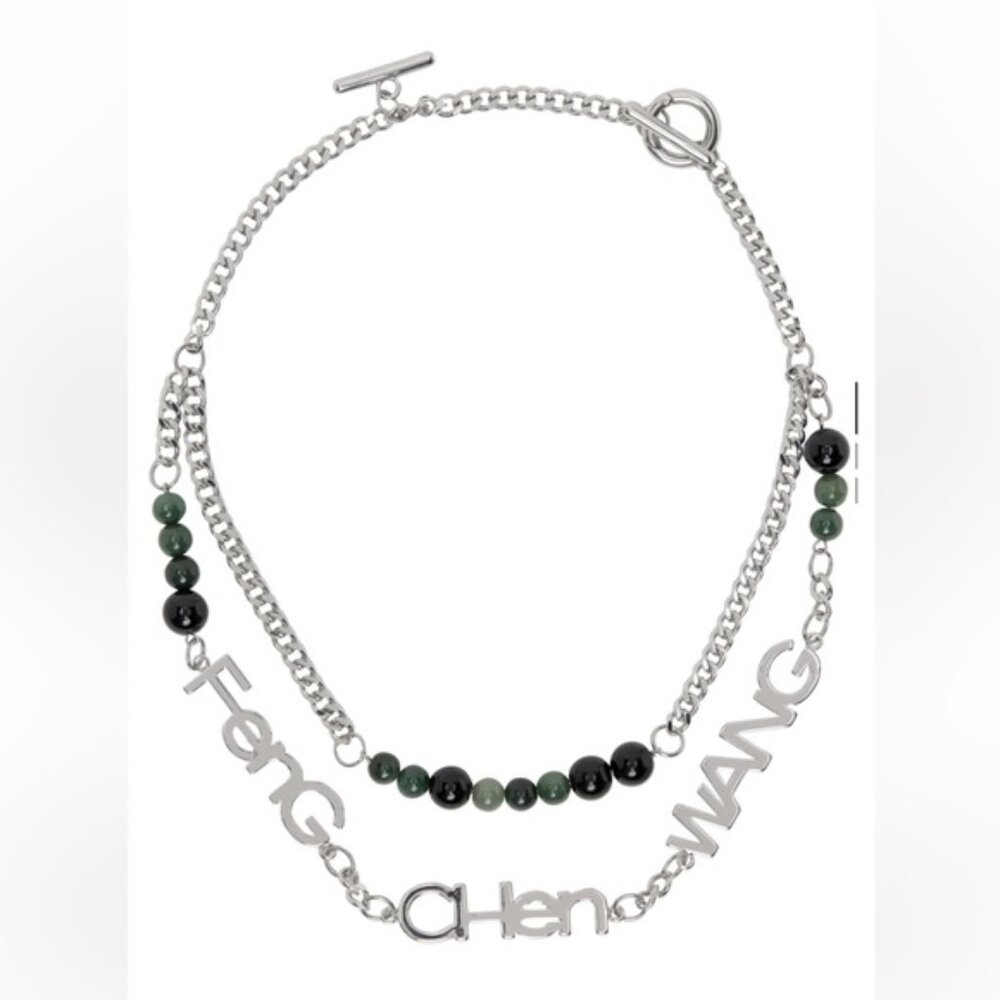 Limited Edition - Feng Chen Wang Jade and Onyx Toggle Necklace - Unisex